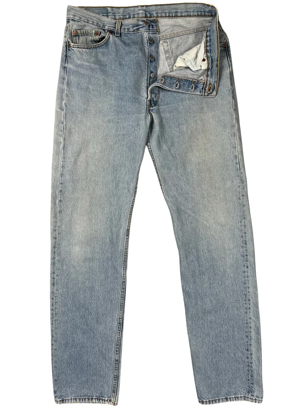 Vintage 1994 Levi’s 501 Jeans Made in USA Button Fly Light Wash Straight Leg 36